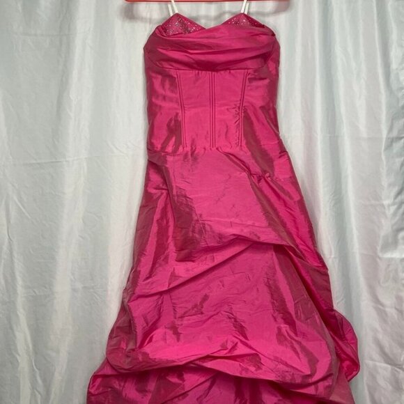Blondie Nites Satin Corset Formal Gown Holiday Party Dress Vintage 5 - Picture 4 of 6
